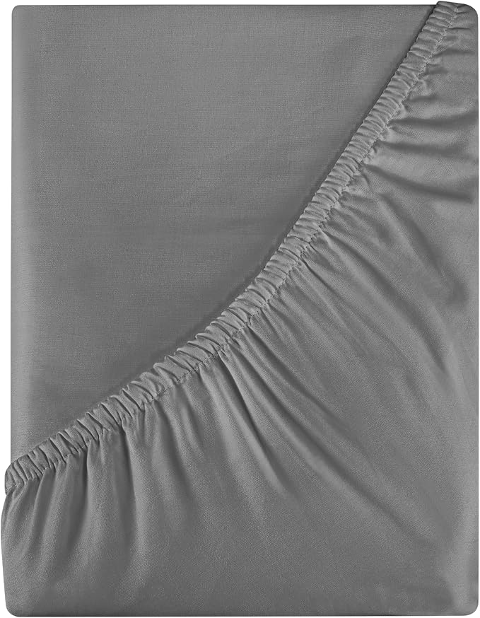 Royale Linen 400 Thread Count 100% American Grown Cotton Fitted Sheet Twin Size by ROYALELINENS