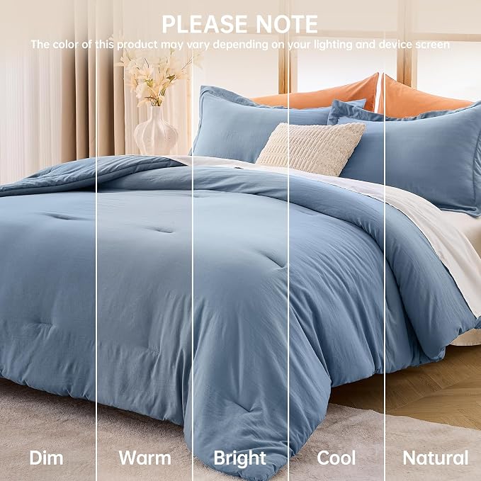 MUXHOMO Full Comforter Sets, All Season Ultra Soft Down Alternative Bedding - Image 9
