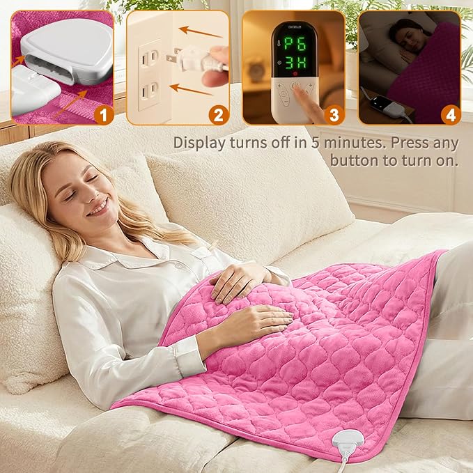 King Size Heating Pad for Back Pain 32"x24" Extra Large Electric Heating Pad - Image 8