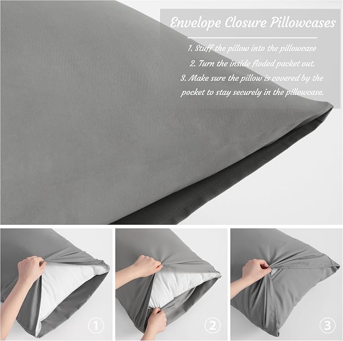 NTBAY Standard Pillow Cases Set of 2, 2 Pack Brushed Microfiber 20x26 Pillow - Image 4