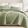 Comfort Spaces Queen Quilt Set Modern Reversible Diamond Coverlet Queen Bedding by ComfortSpaces