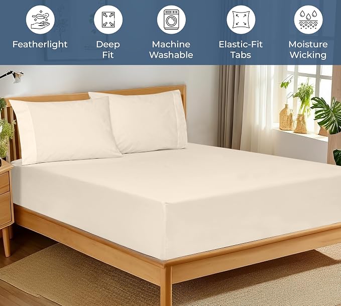 Royale Linens 100% Organic Cotton Fitted Sheet - Image 3