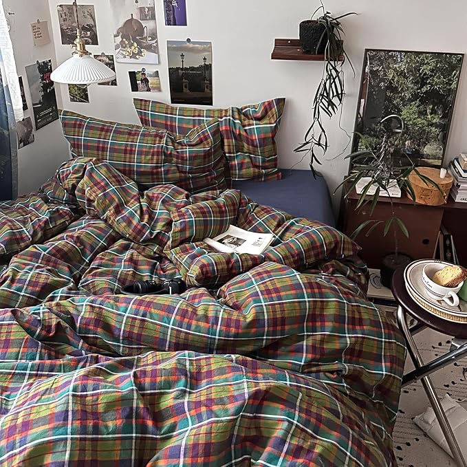 mixinni Buffalo Plaid Duvet Cover Queen Size - Image 2