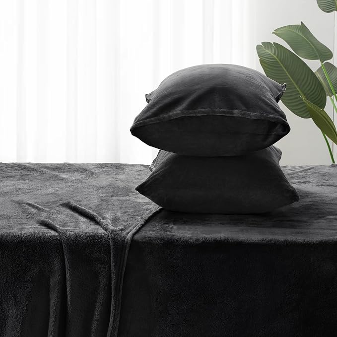 BEDELITE Flannel Sheets Full Size Black - Image 7
