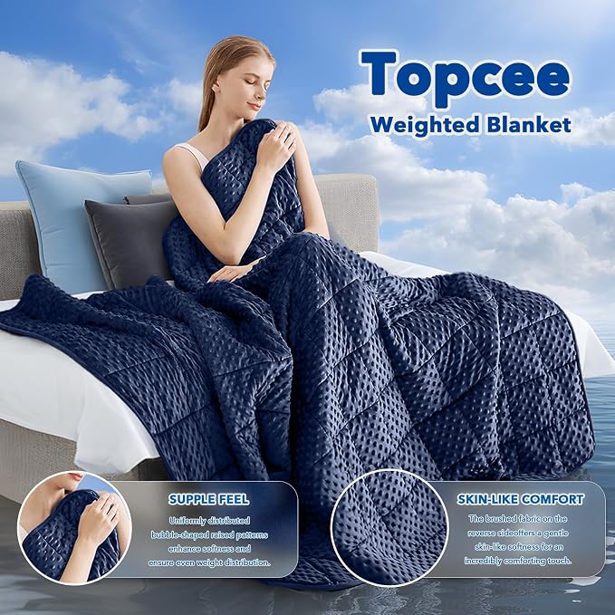 Topcee Weighted Blanket for Adults, Minky Dots Heavy Blanket for 140-160lbs - Image 2