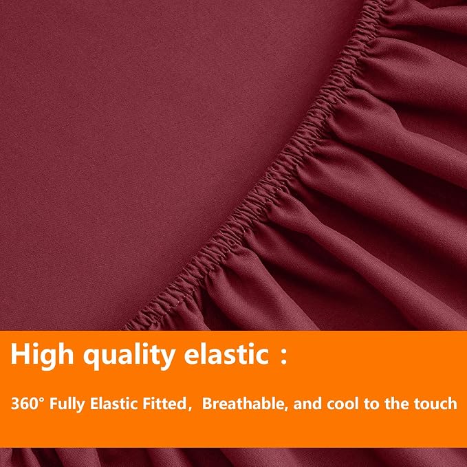 TAIMIT Burgandy Queen Size Comforter Set - Image 6