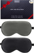 BeeVines 100% Real Mulberry Silk 2 Pack Sleep Mask, Pure Silk Eye Masks by BeeVines