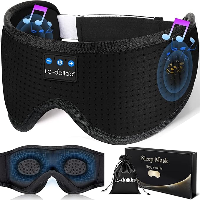 LC-dolida Sleep Mask with Bluetooth Headphones, Sleep Headphones Bluetooth by LC-dolida
