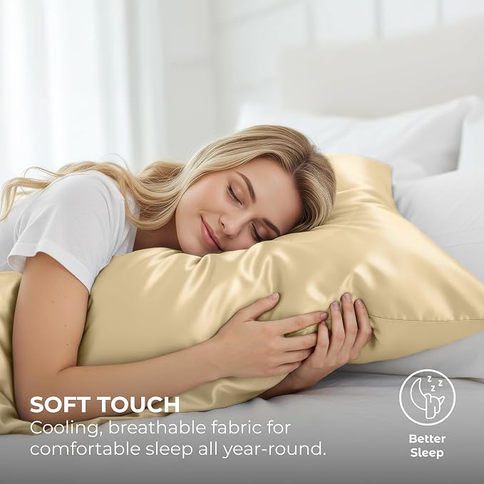 Pure Bedding Satin Pillowcase 2 Pack - Image 3