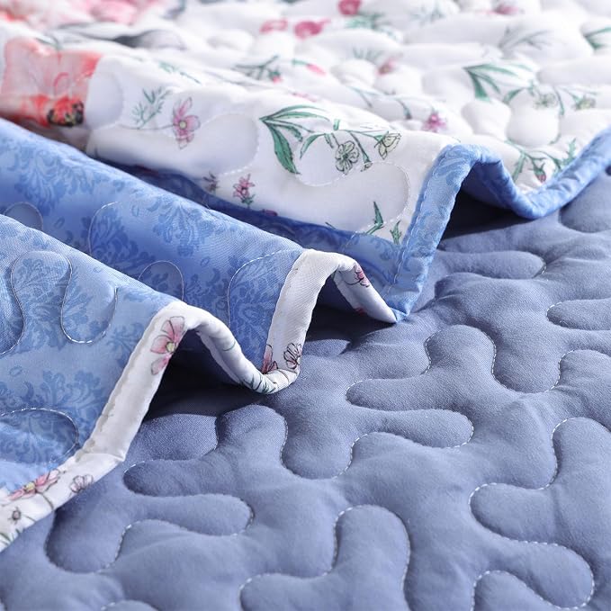 YIKUSH Quilt Sets Queen Size Floral Quilt Set 3 Pieces Bedding Set Bedspreads - Image 4