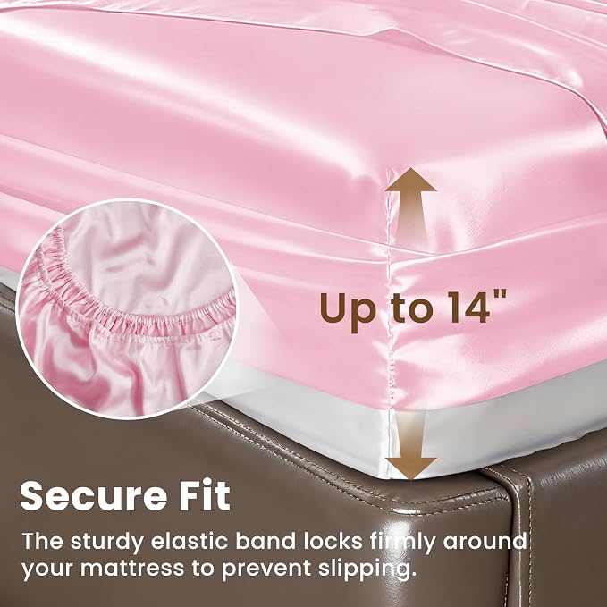 Love's cabin Twin XL Satin Sheet Sets - Image 4