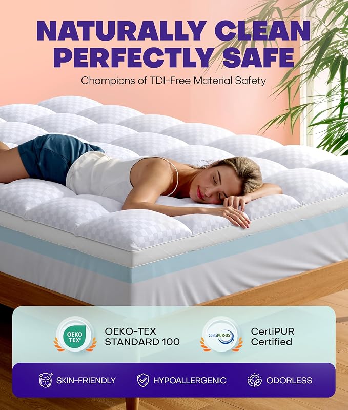Dual Layer 4 Inch Memory Foam Mattress Topper - Image 5
