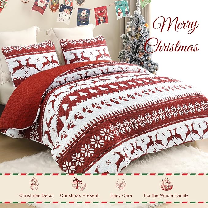 Exclusivo Mezcla Reversible Christmas Quilts King Size - Image 2