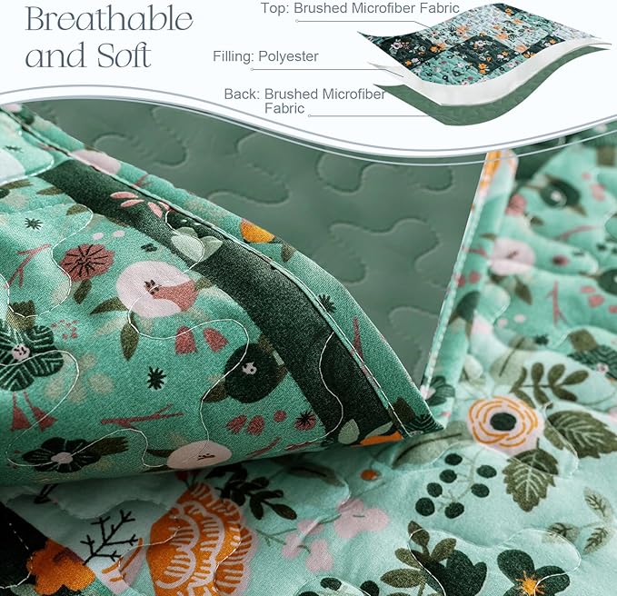 Exclusivo Mezcla Reversible Boho Quilts Twin Size - Image 4