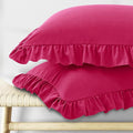 KKJIAF Ruffle Pillow Cases Standard Size Set of 2, Ruffled Pillow Covers by KKJIAF