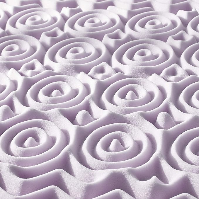 Mellow 1.5 Inch 5-Zone Memory Foam Mattress Topper, Soothing Lavender Infusion - Image 3