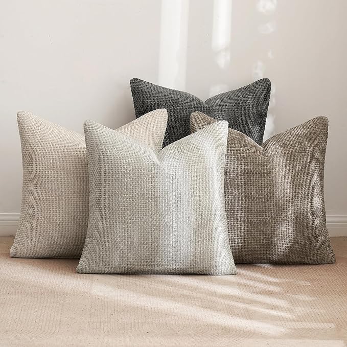 MIULEE Pack of 4 Couch Throw Pillow Covers 22x22 Inch Neutral Soft Decorative - Image 3