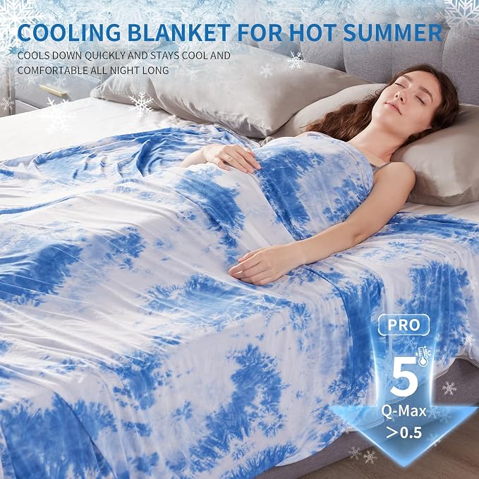 Guohaoi Cooling Throw Blanket for Hot Sleepers, Decortive Tie Dye, Arc-Chill - Image 4