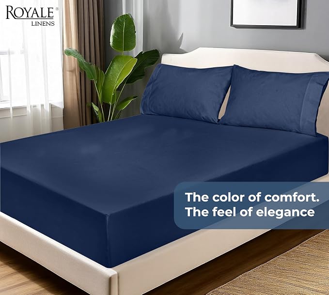 Royale Linens 100% Organic Cotton Fitted Sheet - Image 9