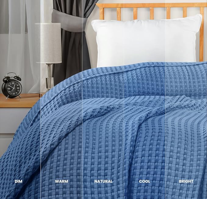 Utopia Bedding 100% Cotton Waffle Weave Blanket Twin Size - Image 4