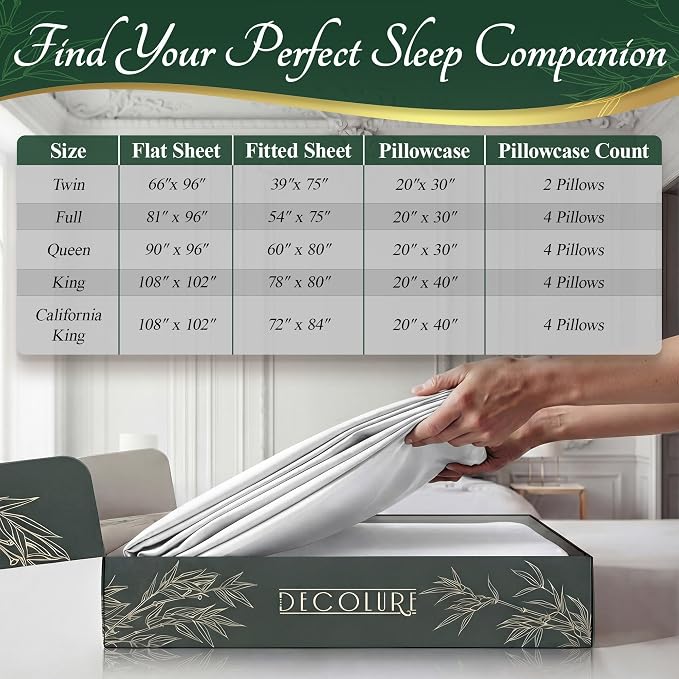 DECOLURE 100% Viscose Derived from Bamboo Sheets Queen Size - Image 8