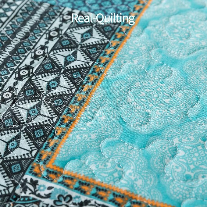 BEDIFANY Cotton Queen Size Quilt, Lightweight Bedspread Queen Size, Quilted - Image 5