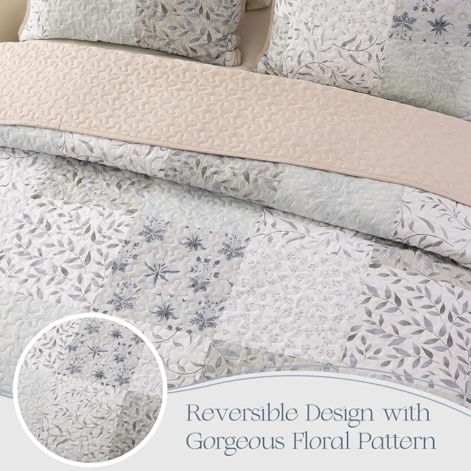 Exclusivo Mezcla Reversible Boho Quilts Queen Size - Image 3