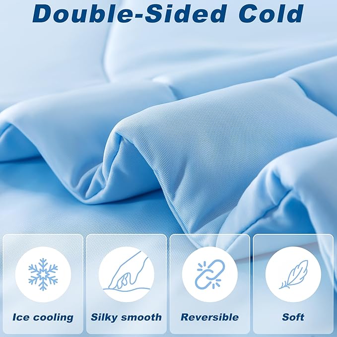 Cooling Comforter King Size, Double-Sided Cold Tech Fabric Quilted Bed - Image 3