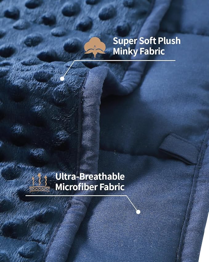 Mr. Sandman Weighted Lap Blanket 2LBS 20 x 30 Inches, Minky Dots Heavy Blanket - Image 3