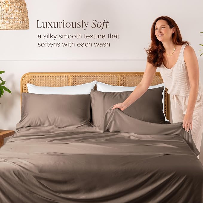 Bare Home 100% Rayon Made from Bamboo Luxury Standard Size Set of 2 Cooling - Image 2