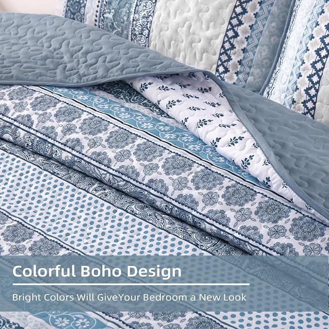 WONGS BEDDING Boho Quilt Set Oversize California King Size, Lightweight - Image 6