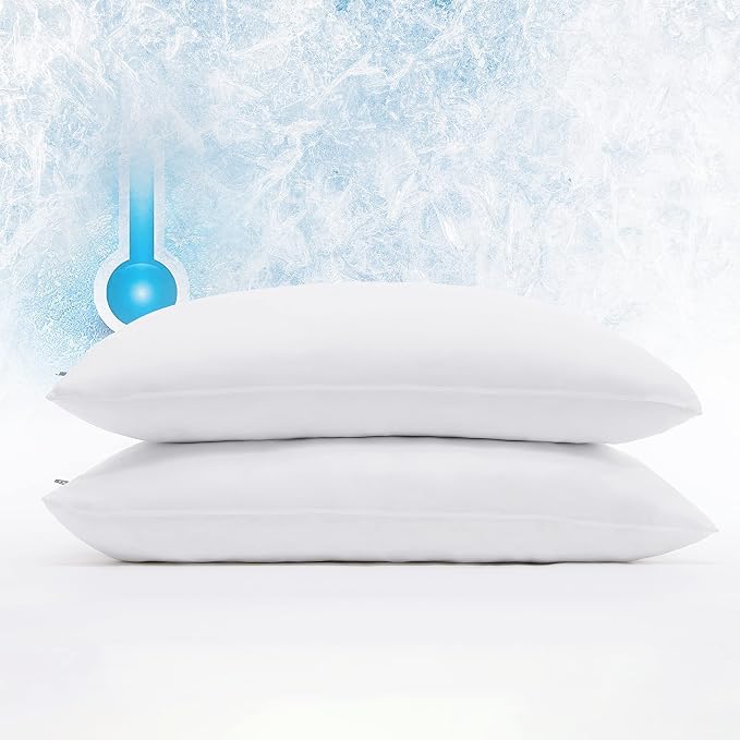 Serta Power Chill Cooling Pillow Protectors, Stain Resistant and Zippered by Serta