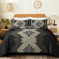 Dintszyayue Black Boho Quilt Set Queen, Aztec Western Quilt Bedspread Set by Dintszyayue