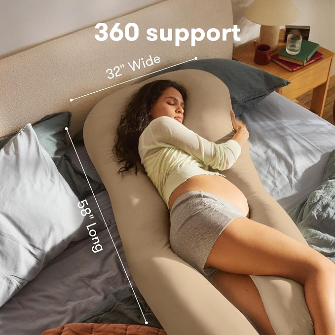 Frida Mom Full Body Support Pregnancy Pillow, Cooling Pregnancy Pillow - Image 2