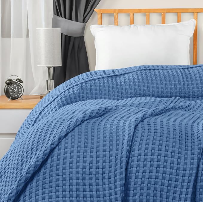 Utopia Bedding 100% Cotton Waffle Weave Blanket King Size - Image 6