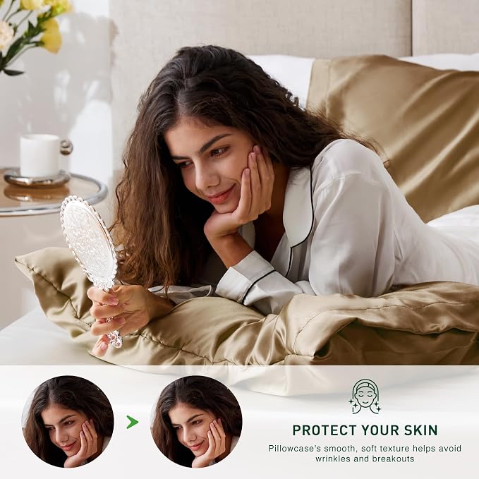 Love's cabin Satin Pillowcase Set of 2 Queen Size 20x30, Cooling Pillow Covers - Image 3