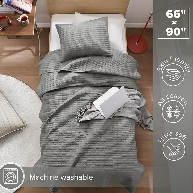 Comfort Spaces Kienna Quilt Set- Double Sided Stitching Design Summer Blanket - Image 3