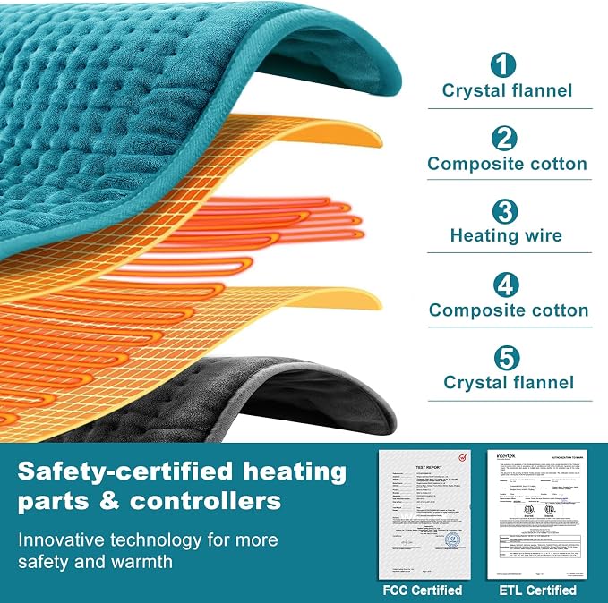 Electric Heating Pad for Back: VAAGHANM 33" x 17" Extra Large Heat Pad for - Image 2
