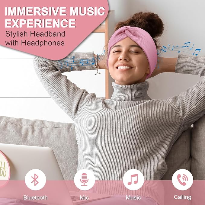 Bluetooth Headband Headphones, Wireless Headband - Image 2