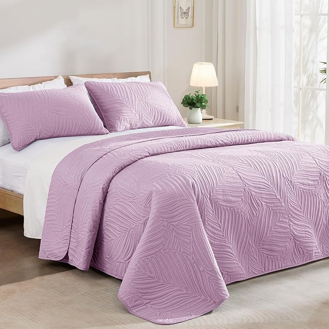 Exclusivo Mezcla Twin Quilt Bedding Set, Lightweight Lilac Quilts Twin Size - Image 2
