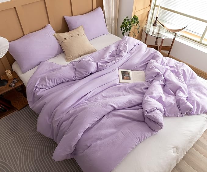 ROSGONIA California King Comforter Set Lavender, All Season Bedding Bedspread by ROSGONIA