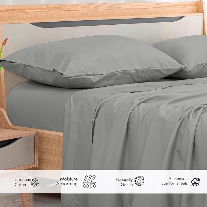 Royale Linens 300 Thread Count 100% Long Staple Combed Cotton Flat Sheet - Image 3