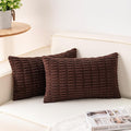 Aegero Pack of 2 Corduroy Decorative Throw Pillow Covers 12x20 InchSoft Boho by Unknown