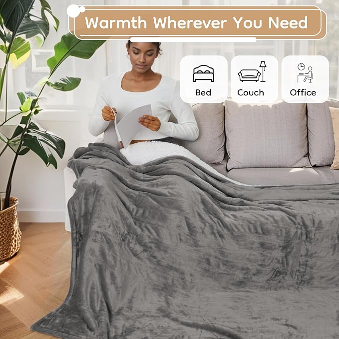 LaffyLo Electric Heated Blanket King Size 90 x 100, Dual Control, Fast Heating - Image 8
