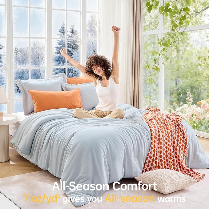 MUXHOMO Queen Comforter Set, All Season Ultra Soft Down Alternative Bedding - Image 4