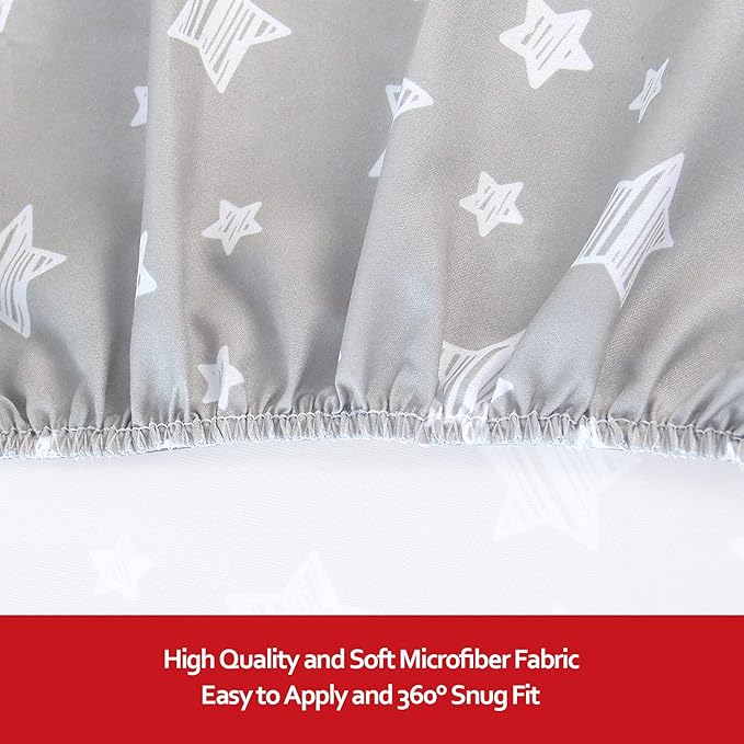 Pack and Play Sheets, 2 Pack Mini Crib Sheets, Stretchy Playard Fitted Sheet - Image 4