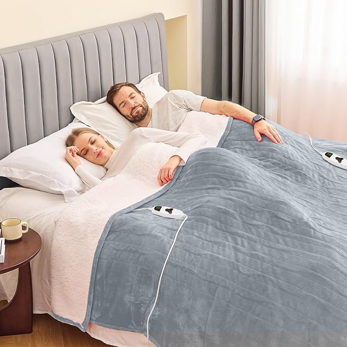 greenoak Heated Blanket Electric King Size 100"X90" Dual Control, Heating - Image 3