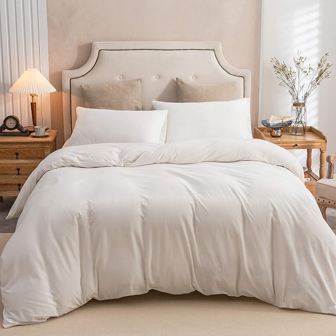 PURE ERA Jersey Knit Duvet Cover Set 100% T-Shirt Cotton Super Soft Comfy 3pc - Image 6