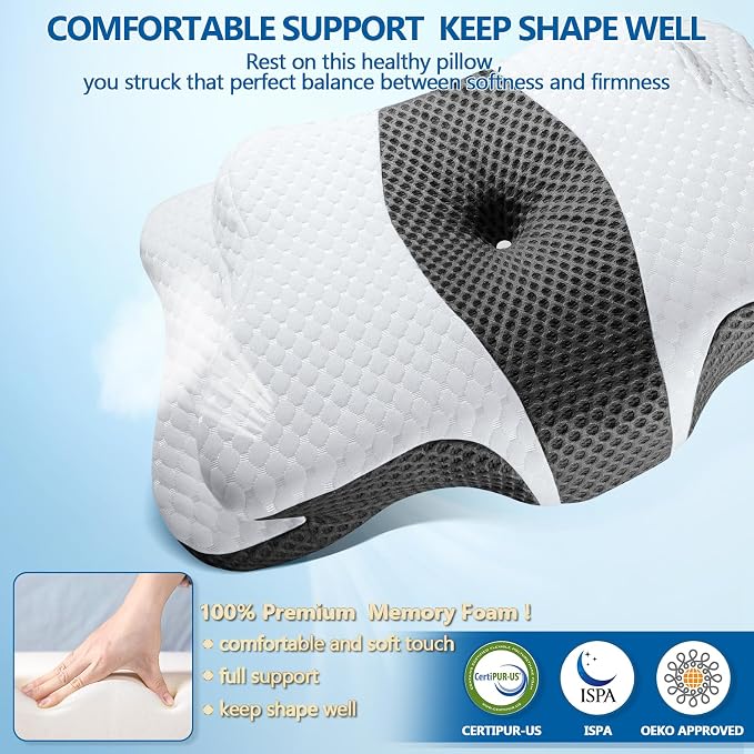 CHxxy Cervical Neck Pillow for Pain Relief Sleeping, Memory Foam Pillows - Image 5