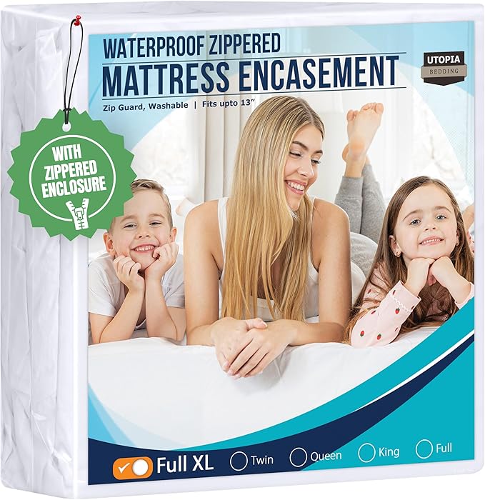 Utopia Bedding Mattress Protector Zippered Full XL Size, 100% Waterproof Bed by UTOPIABEDDING